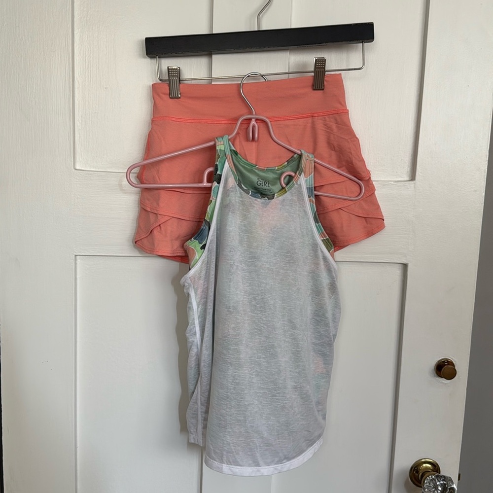 Athlete Girl Perfect pair tank/camisole and swing skort. Size 8 10